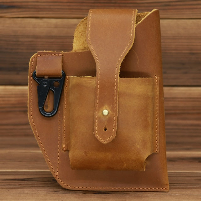 Leather Retro EDC Organizer Waist-Bag for Men