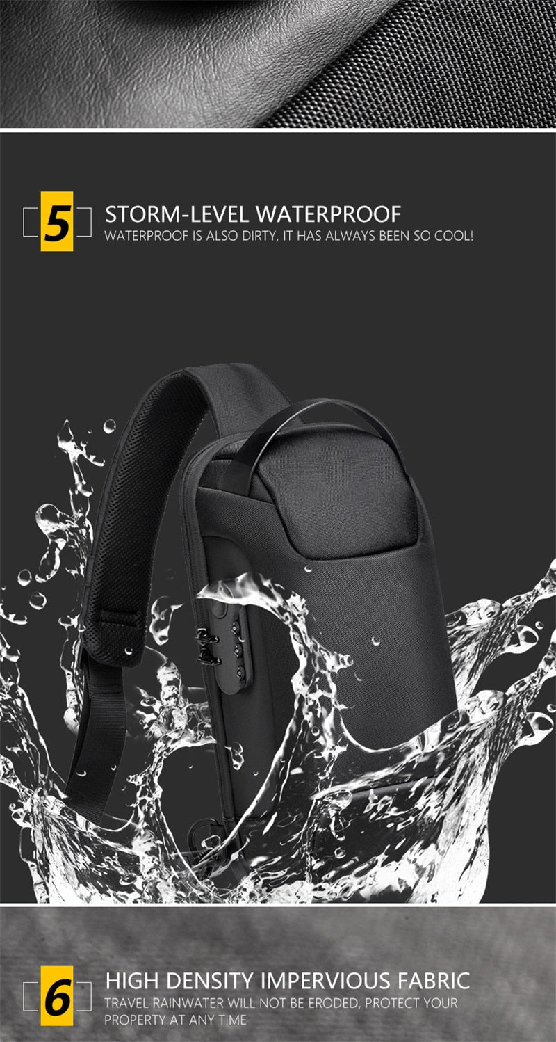 Anti-theft Waterproof Crossbody USB Bag