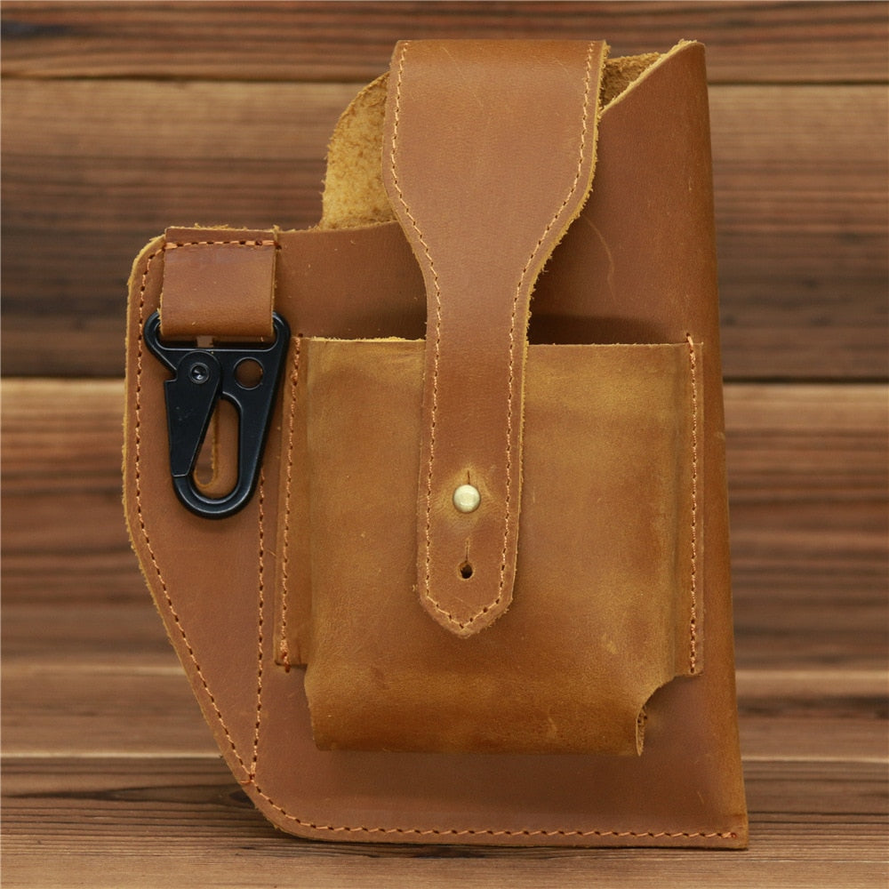Leather Retro EDC Organizer Waist-Bag for Men