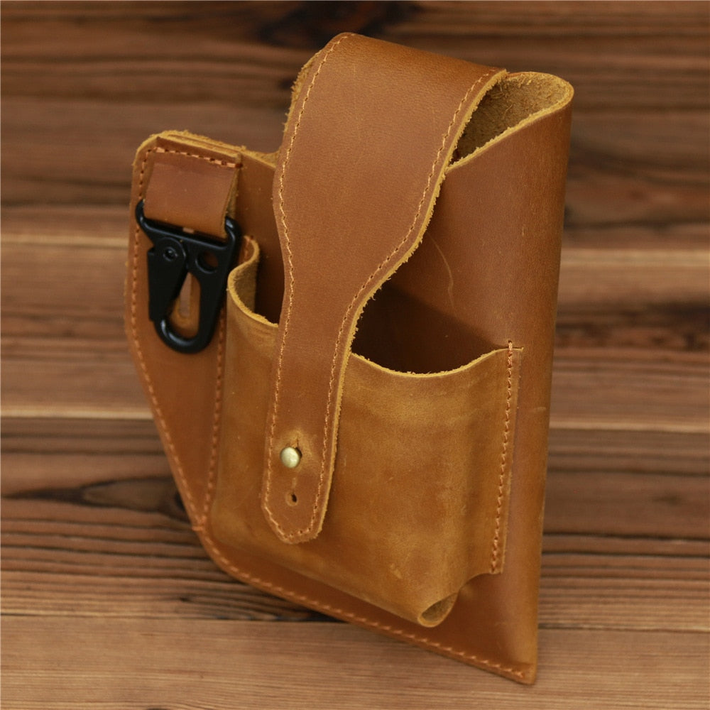 Leather Retro EDC Organizer Waist-Bag for Men