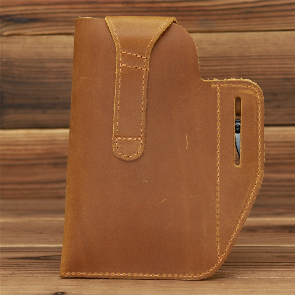 Leather Retro EDC Organizer Waist-Bag for Men