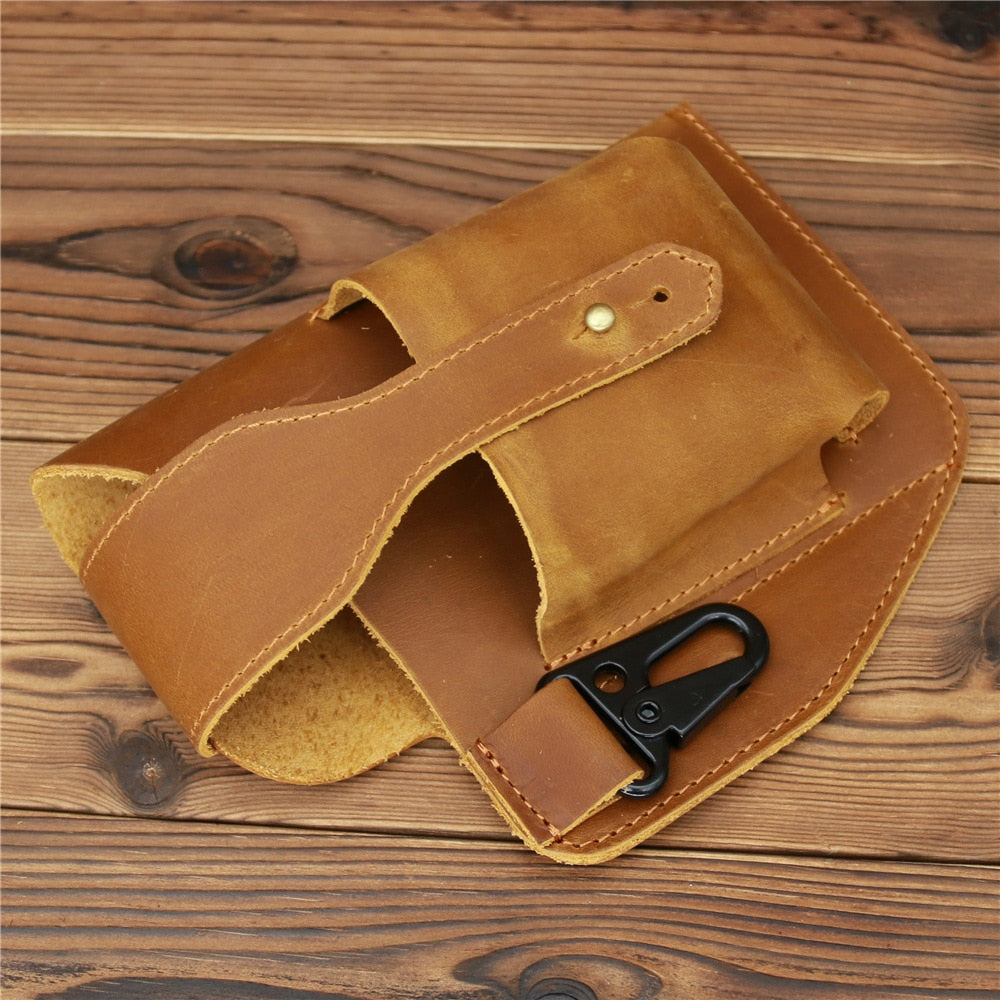 Leather Retro EDC Organizer Waist-Bag for Men