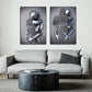 3D Metal Figure Statue Art Canvas Poster