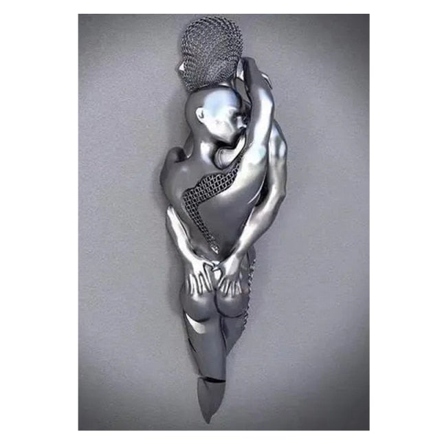 3D Metal Figure Statue Art Canvas Poster