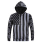 ISTider American Flag Printed Camouflage Sleeves Patchwork Men's Hoodies Cool Casual Sportwear High Quality Brand Clothing - Indigo-Temple