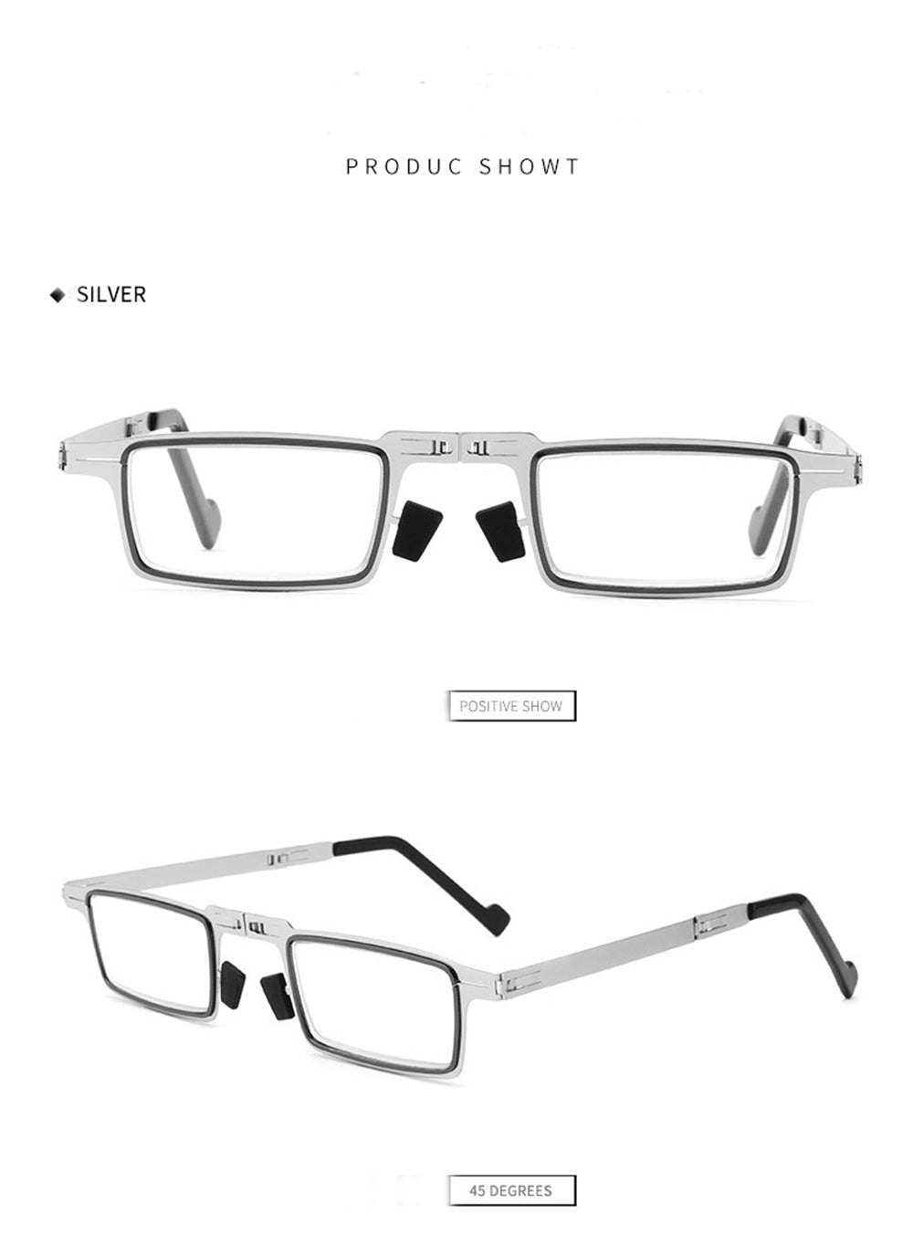 Anti Blue Light Foldable Metal Reading Glasses