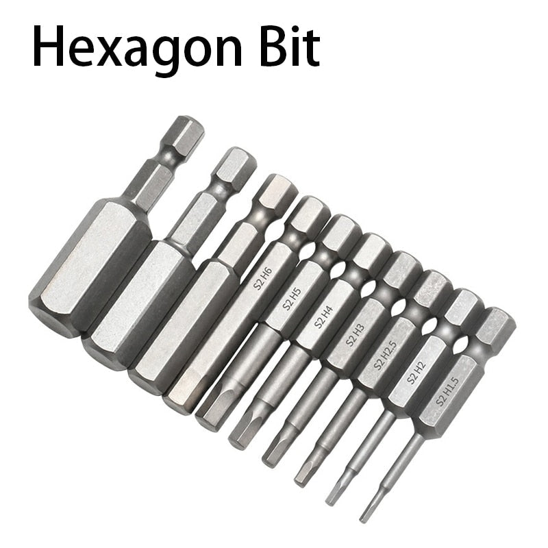 S2 Steel Magnetic Hexagon Dril Bit Set