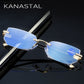 Rimless Anti Blue Light Diamond Cut Reading Glasses