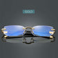 Rimless Anti Blue Light Diamond Cut Reading Glasses