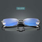 Rimless Anti Blue Light Diamond Cut Reading Glasses