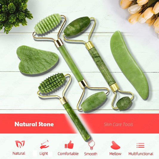 Natural Jade Stone Face Massage Roller