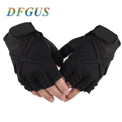 Half Finger Army Gloves - Indigo-Temple