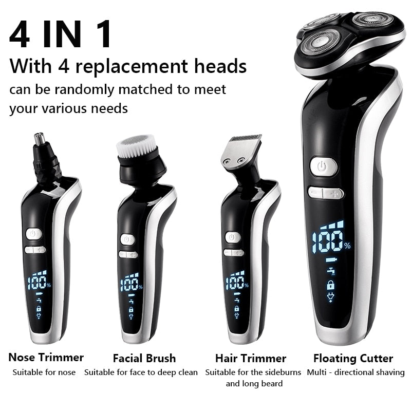 Rechargeable 4 in 1 Electric Led 4D Shaver