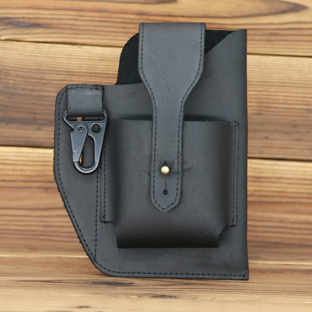 Leather Retro EDC Organizer Waist-Bag for Men