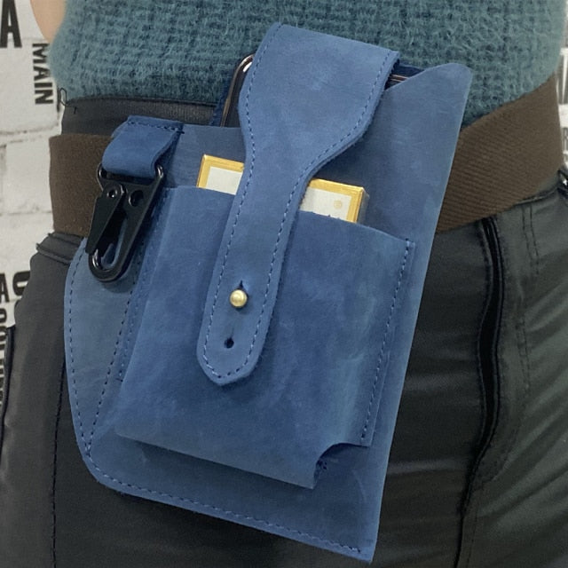 Leather Retro EDC Organizer Waist-Bag for Men
