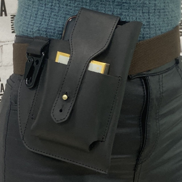 Leather Retro EDC Organizer Waist-Bag for Men