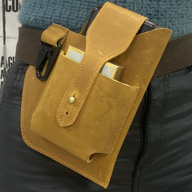 Leather Retro EDC Organizer Waist-Bag for Men
