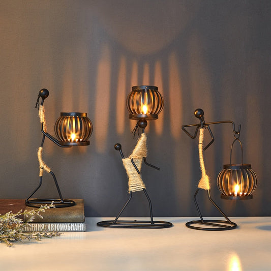 Pinturesque Metal African Style Candle Holder