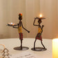 Pinturesque Metal African Style Candle Holder