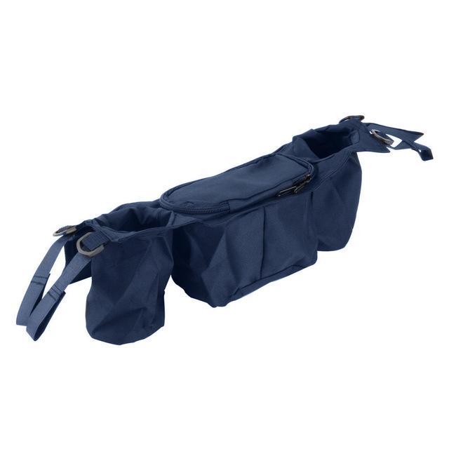 Universal Multifunctional Baby Stroller Organizer Baby Pram Buggy Cart Bottle Hanging Basket Storage Bag Stroller Accessories - Indigo-Temple