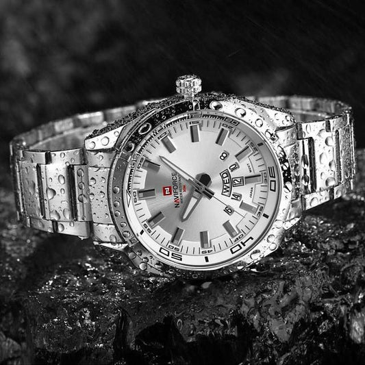 Luxury  Stainless Steel Army Wrist Watch - Indigo-Temple