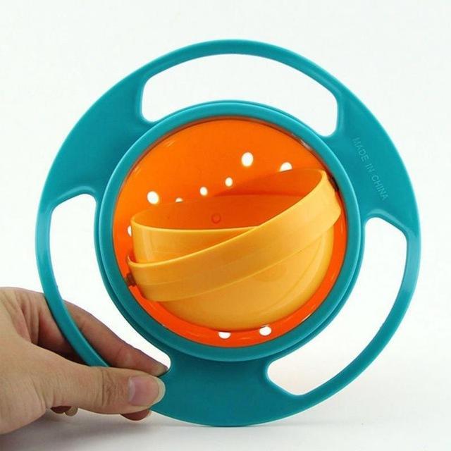 Baby Spill-Proof Gyro Bowl (2 pcs) - Indigo-Temple