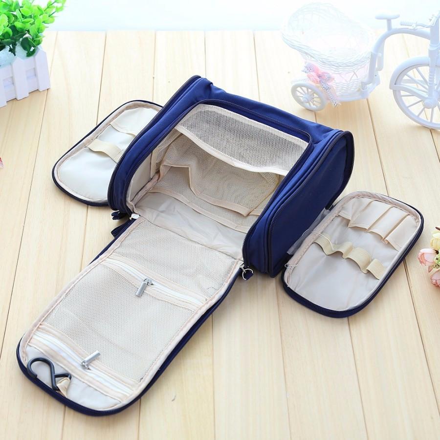 Deluxe Toiletry Travel Pouch - Indigo-Temple