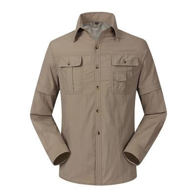 Quick Drying Removable Sleeves Outdoor Shirt - Indigo-Temple