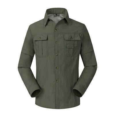 Quick Drying Removable Sleeves Outdoor Shirt - Indigo-Temple