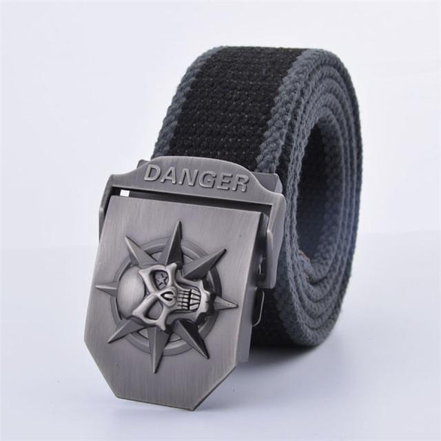 Skull Tactical Buckle Belt - Indigo-Temple