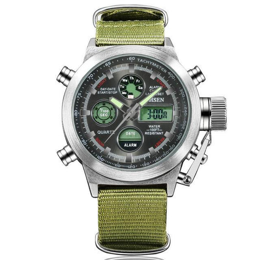 Digital Canvas Strap Army Watch - Indigo-Temple