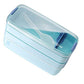 3 Layers Microwave Bento Lunch Box - Indigo-Temple