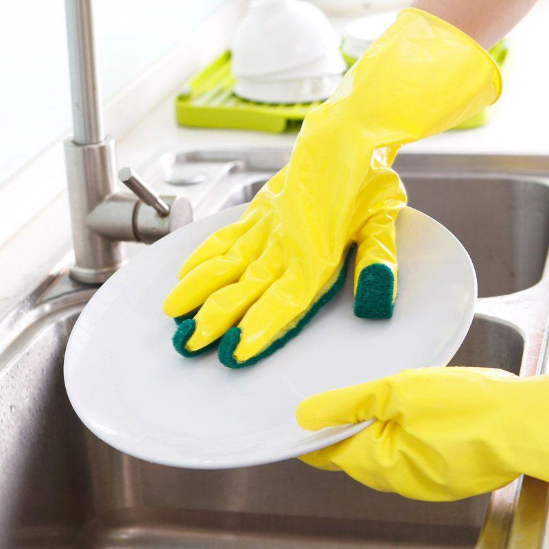 SCRUB SPONGE CLEANING GLOVES - Indigo-Temple