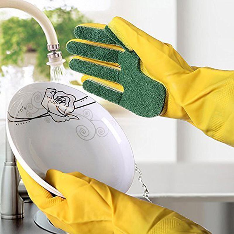 SCRUB SPONGE CLEANING GLOVES - Indigo-Temple