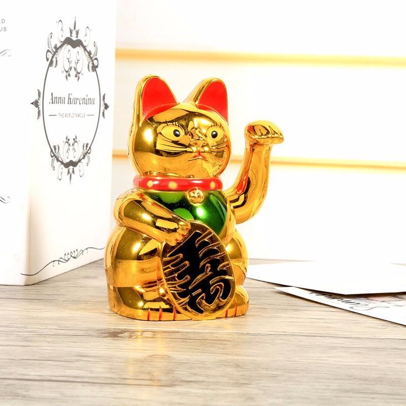 Waving Maneki-neko Cat - Indigo-Temple