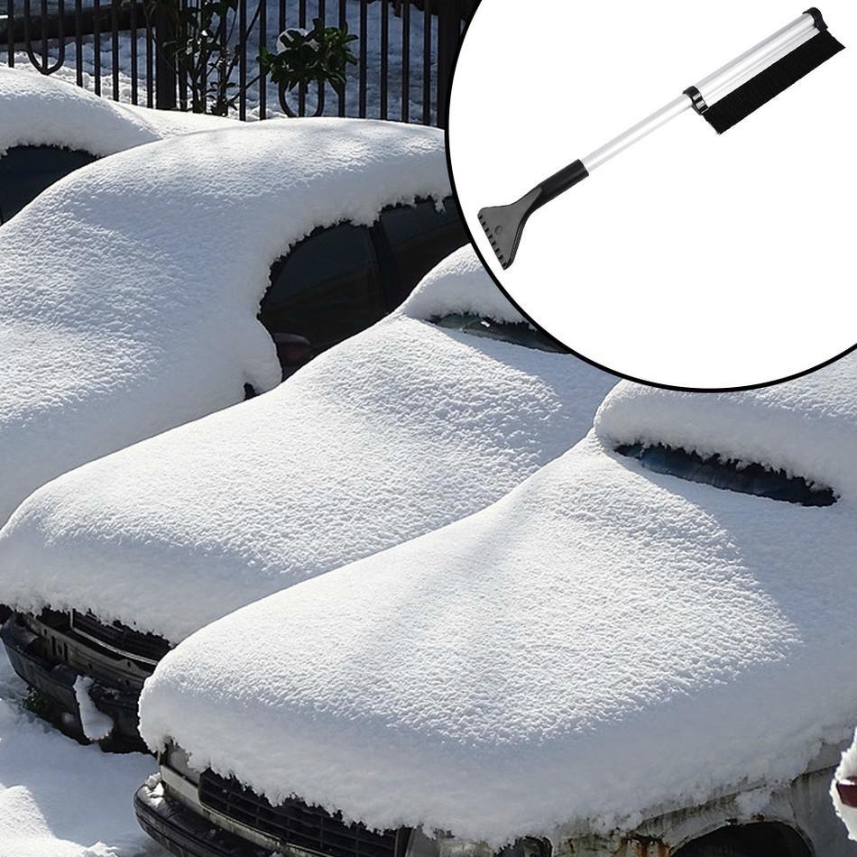 2 In 1 Extendable Telescoping Snow Brush & Ice Scraper - Indigo-Temple