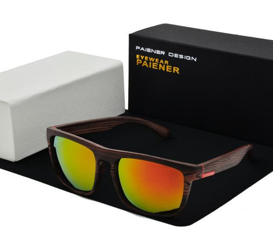 PAIENER™ Wood-Pattern Polarized Unisex Sunglasses - Indigo-Temple