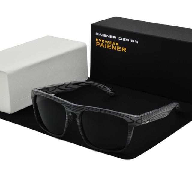 PAIENER™ Wood-Pattern Polarized Unisex Sunglasses - Indigo-Temple