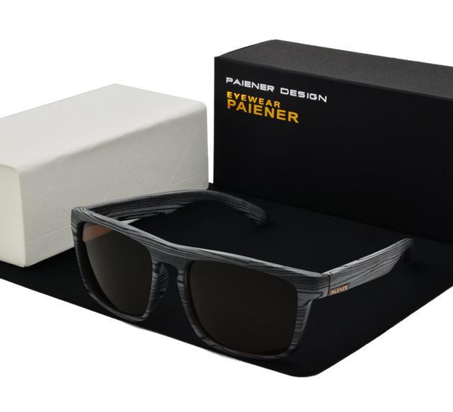 PAIENER™ Wood-Pattern Polarized Unisex Sunglasses - Indigo-Temple
