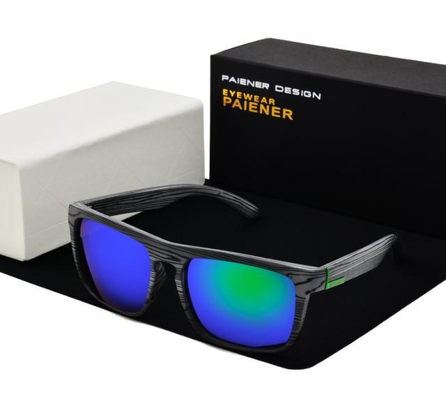PAIENER™ Wood-Pattern Polarized Unisex Sunglasses - Indigo-Temple