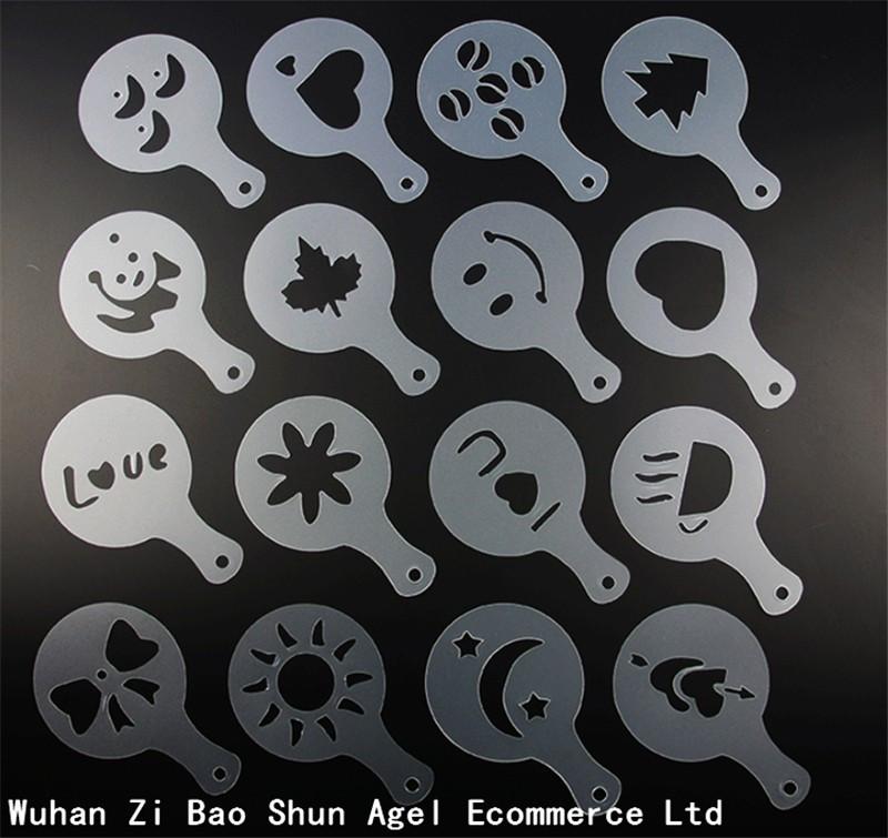 Coffee Stencil Template 16Pcs - Indigo-Temple