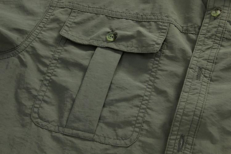 Quick Drying Removable Sleeves Outdoor Shirt - Indigo-Temple