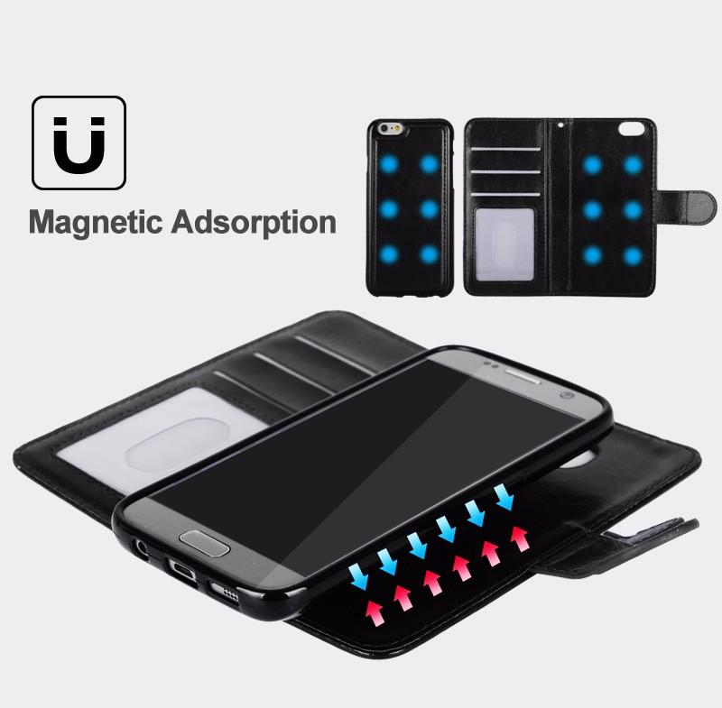 2 IN 1 Classic Magnetic Phone Flip Case / Wallet - Indigo-Temple