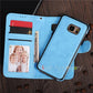 2-IN-1 PU-Leather Magnetic Phone Flip Case / Wallet - Indigo-Temple