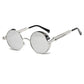 Retro Circular Unisex Steampunk Polarized Sunglasses - Indigo-Temple