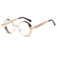 Retro Circular Unisex Steampunk Polarized Sunglasses - Indigo-Temple