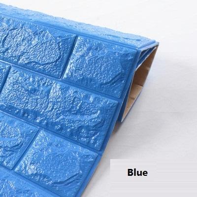 DIY 3D Waterproof Brick Wallpaper (2 pcs) - Indigo-Temple