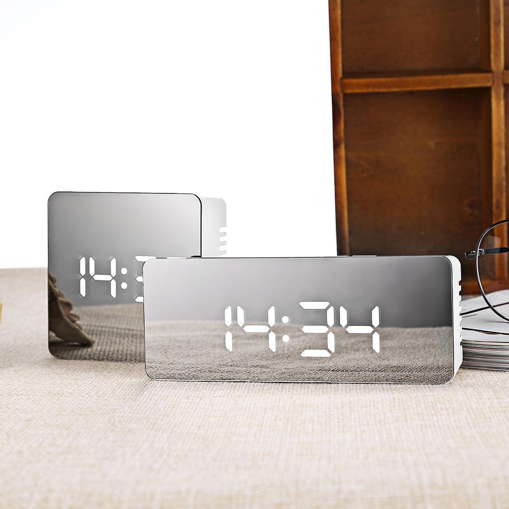 3 In 1 Digital LCD Mirror Alarm Clock - Indigo-Temple