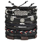 IF ME™ Vintage Multi-Layer Men's Leather Bracelet Sets - Indigo-Temple