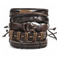 IF ME™ Vintage Multi-Layer Men's Leather Bracelet Sets - Indigo-Temple